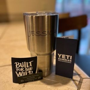 Brand new YETI 30oz Stainless Steel Rambler Tumbler engraved with name ‘Jessica’
